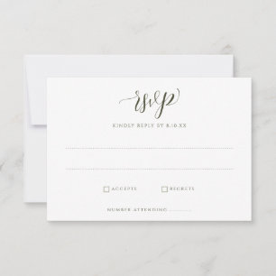 Elegant vit blomster grönska blad bröllop RSVP OSA Kort