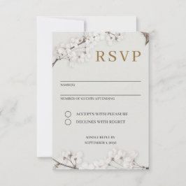 Elegant vit blomster- guld modern RSVP-kort OSA Kort