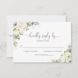 Elegant vit blomsterbröllop RSVP-kort OSA Kort