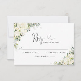 Elegant vit blomsterbröllop RSVP-kort OSA Kort
