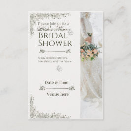 Elegant vit & blomsterbröllopsfestinbjudan inbjudningar