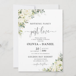 Elegant vit blomsterbröllopsinbjudan inbjudningar