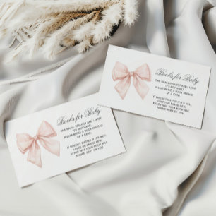 Elegant Vit Bow Bok för Baby-inhägnadskort Tilläggskort