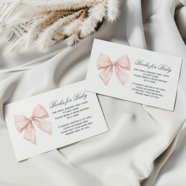 Elegant Vit Bow Bok för Baby-inhägnadskort Tilläggskort (Skapare uppladdad)