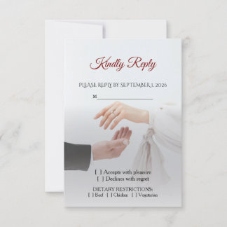 Elegant vit bröllops-svarskort för RSVP Inbjudningar