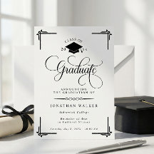 Elegant vit collegeexamen för akademiker