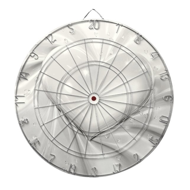 Elegant Vit Cream Heart Dartboard Darttavla (Framsidan)