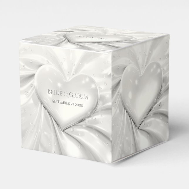 Elegant Vit Cream Heart-favoritruta Presentaskar (Framsidan Sidan)
