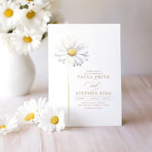Elegant Vit Daisy, lägsta minimalistiska Bröllop