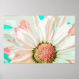 Elegant Vit Daisy   POSTER