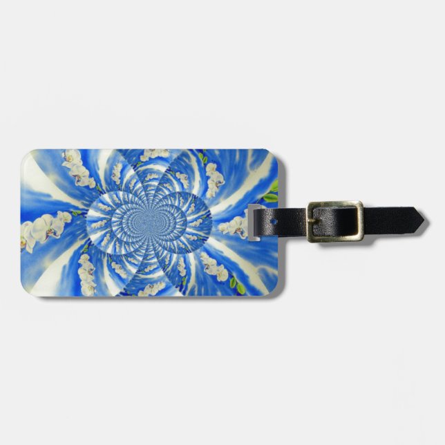 Elegant vit färgsfärg för orkidé bagagebricka (Horisontell Framsida)