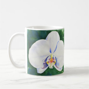 Elegant Vit färgsfärg för orkidé Kaffemugg