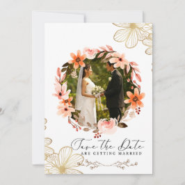 Elegant vit fotokollage bröllopsinbjudan inbjudningar