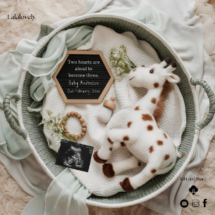 Elegant vit giraff graviditet annons  julkort