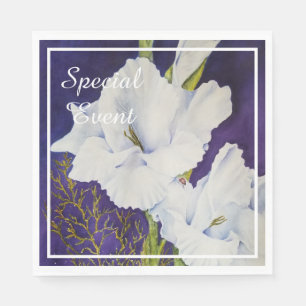 ELEGANT Vit GLADIOL FEST Pappersservett