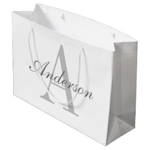 Elegant Vit & Grå Monogram