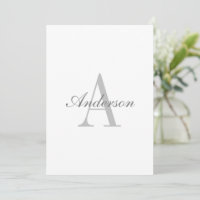Elegant Vit & Grå Monogram