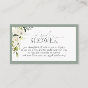 Elegant Vit Grått Grönt Visning Shower Tilläggskort