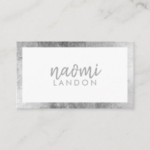 Elegant vit grått silver modern kvadratisk minimal visitkort