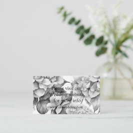Elegant vit grått svart blommigt, vattenfärg tilläggskort