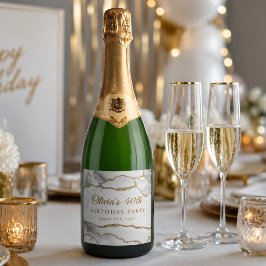 Elegant vit & guld agat födelsedagsfest
