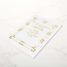 Elegant vit & guld Art Deco-folie-inbjudan