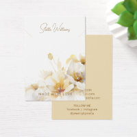 Elegant vit guld blomma halsband visningskort