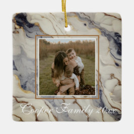 Elegant, vit guld koppargranit julgransprydnad keramik