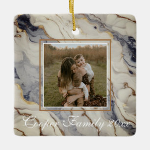 Elegant, vit guld koppargranit julgransprydnad keramik