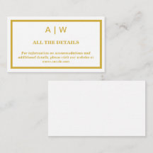 Elegant vit guld minimal bröllopsföljekort