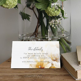 Elegant Vit Gult Guld blomma detaljer Tilläggskort