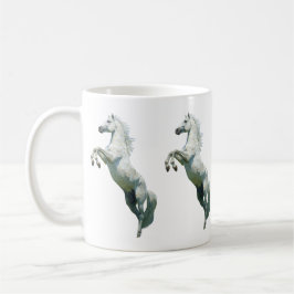 Elegant vit hästmugg kaffemugg