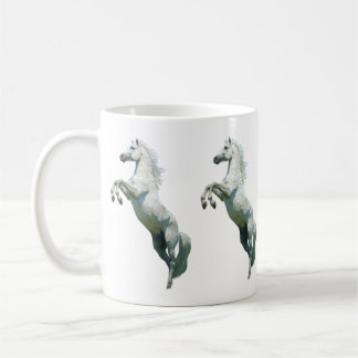 Elegant vit hästmugg kaffemugg