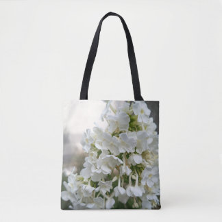 Elegant vit hortensia blomsterhandväskor | Botanic Tygkasse