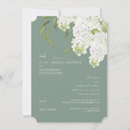 Elegant Vit Hydrangea Mörk Möhippa Inbjudningar