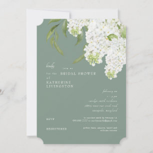 Elegant Vit Hydrangea Mörk Möhippa Inbjudningar