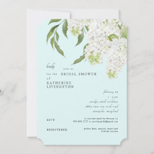 Elegant Vit Hydrangea Seafoam Möhippa Inbjudningar