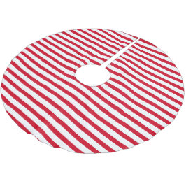 Elegant vit jul med röd rand julgransmatta borstad polyester