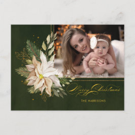 Elegant Vit julblommor - Kalligrafi - foto Helg Vykort