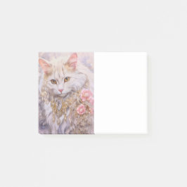 Elegant Vit Katt i Guld och diamanter Post-it Block
