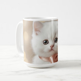 Elegant Vit Kattenbutik Kaffemugg