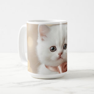 Elegant Vit Kattenbutik Kaffemugg