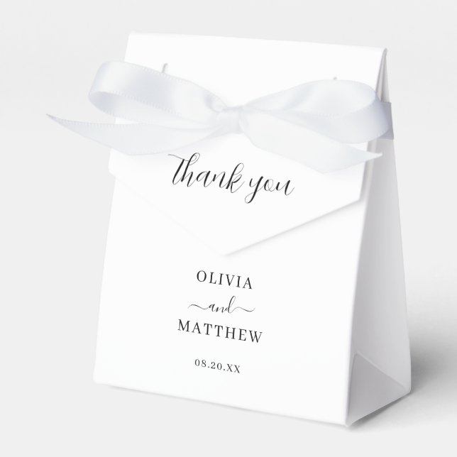Elegant Vit klassiskt minimalistiskt Bröllop Presentaskar (Framsidan Sidan)