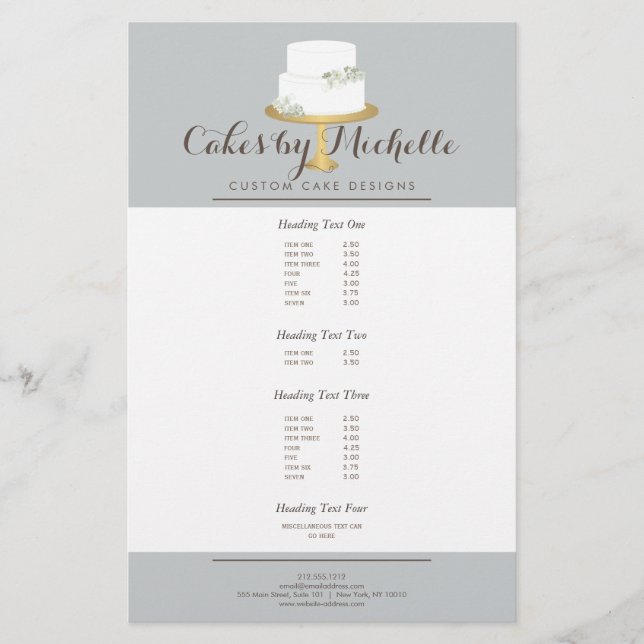 Elegant Vit kummel med Blommigt Kakadekoration Flygblad (Framsidan)