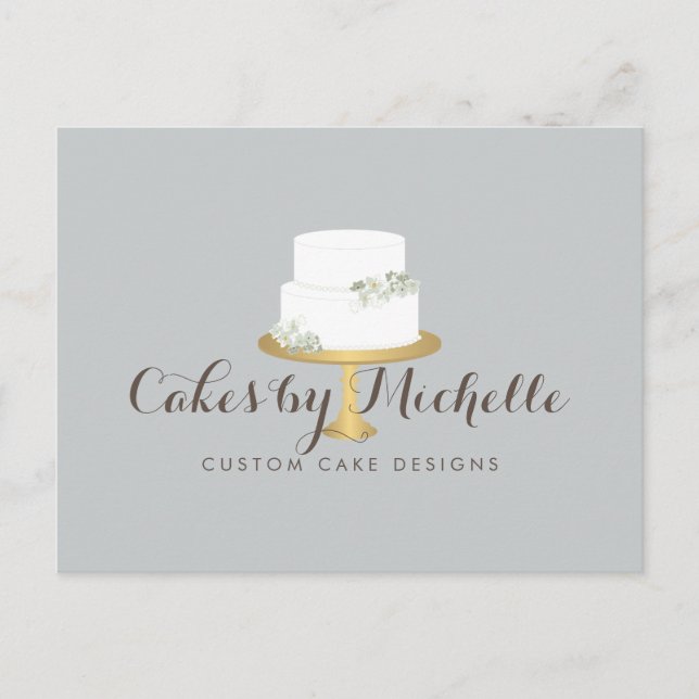 Elegant Vit kummel med Blommigt Kakadekoration Vykort (Framsida)