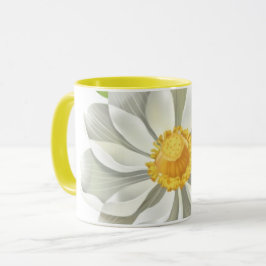 Elegant vit lotusillustration minimalist blomster mugg
