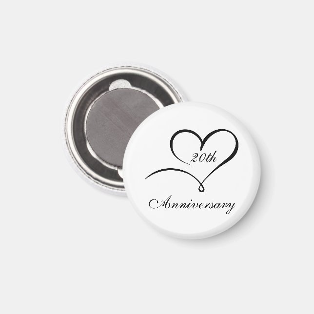 Elegant vit magnetpresent för årsdagspresent magnet (Front/Back)