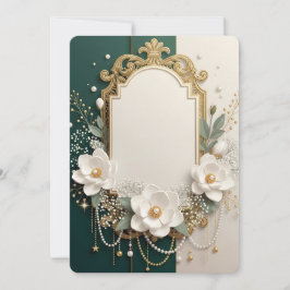 Elegant vit magnolia & förgylld utsirad ram