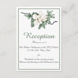 Elegant vit magnoliablom reception tilläggskort
