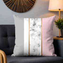 Elegant Vit marble Grått Rosa Kudde